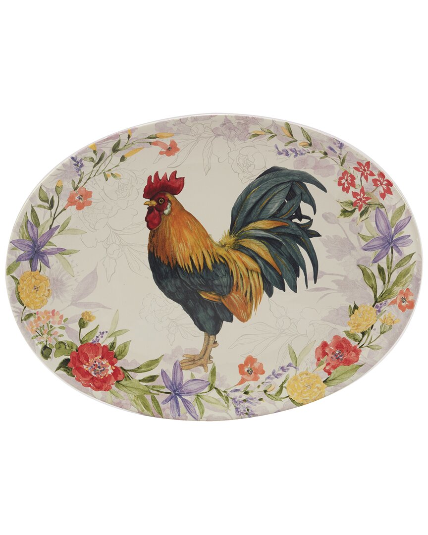 Shop Certified International Floral Rooster Oval Platter