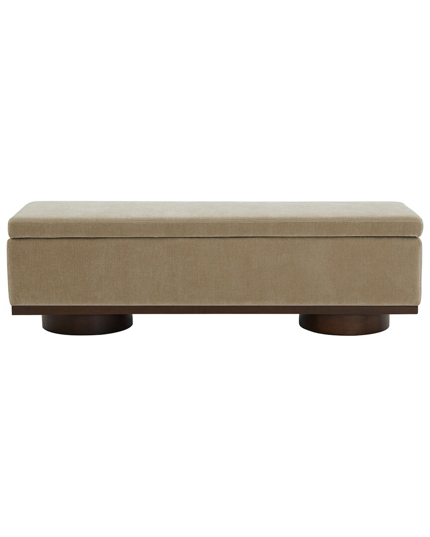 Safavieh Couture Vianna Velvet Storage Bench In Brown