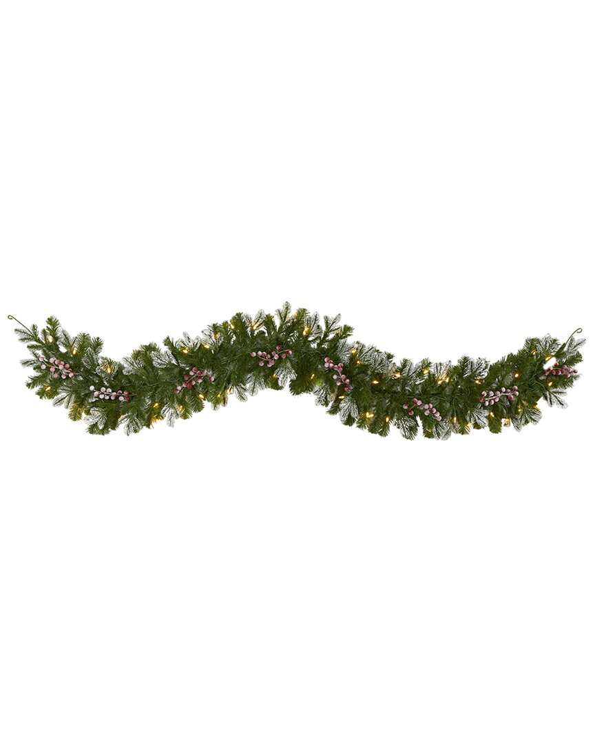 Nearly Natural 6ft Snow Tipped Artificial Christmas Garland In Green