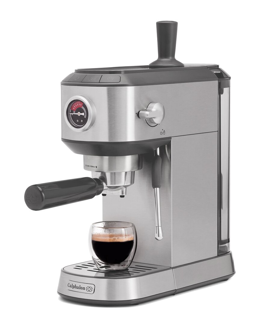 Calphalon Miniatura Espresso Machine With Milk Frother & Pressure Gauge