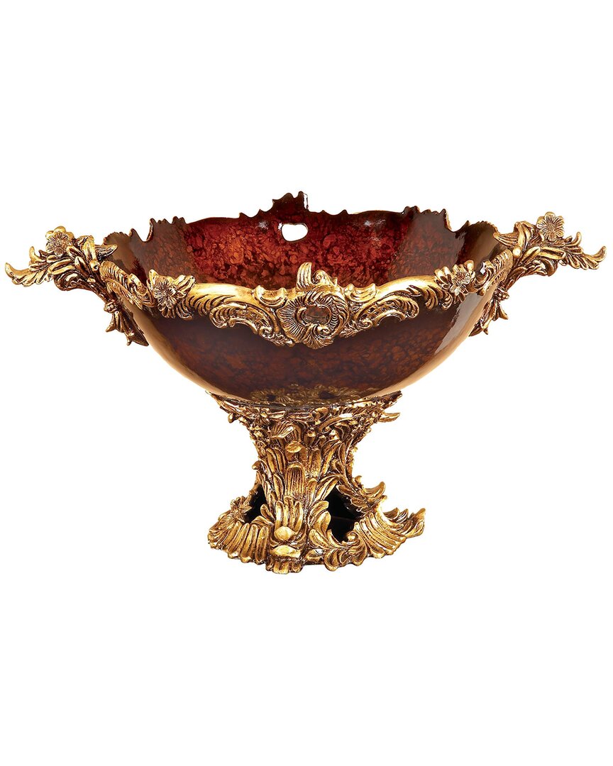 Peyton Lane Traditional Polystone Decorative Bowl In Gold