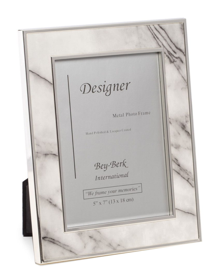 Bey-berk 5x7in Marble Picture Frame With Easel Back