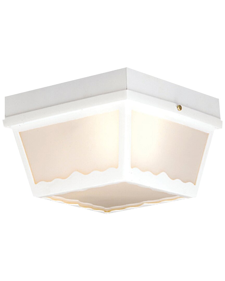Artistic Home & Lighting Artistic Home Outdoor Essentials 10'' Wide 2-light Outdoor Flush Mount In White