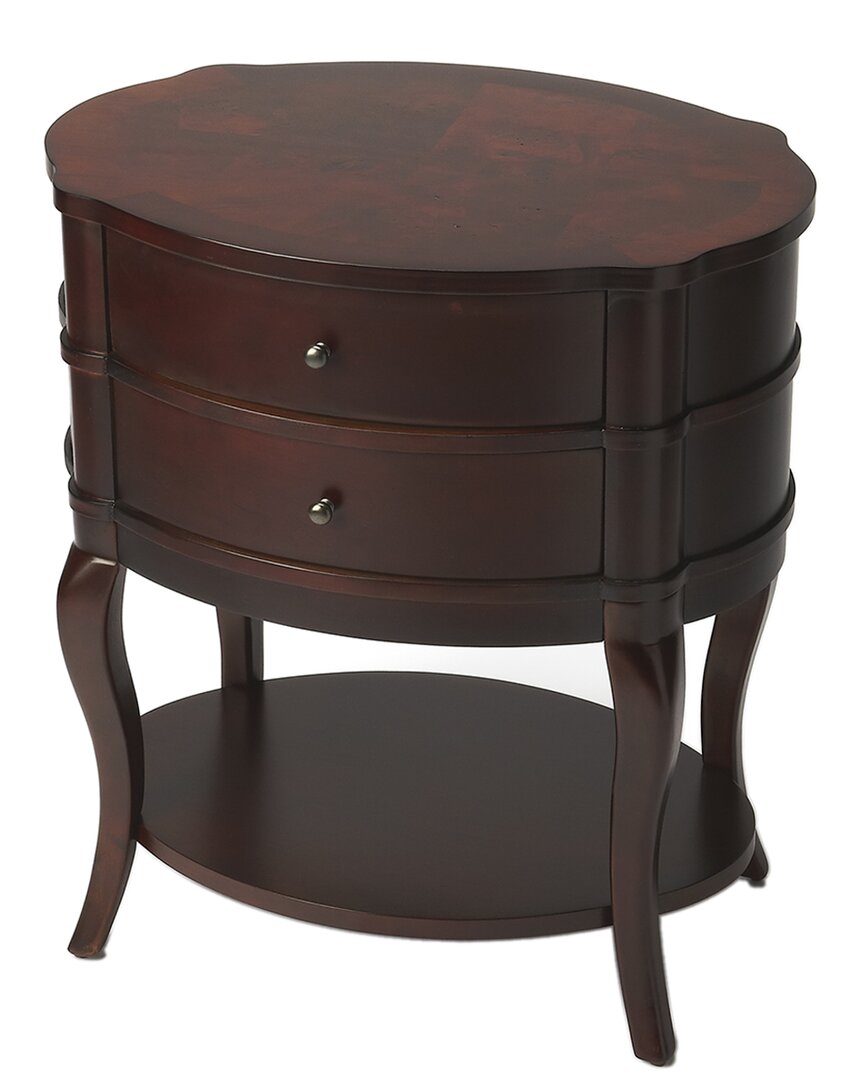 Butler Specialty Company Jarvis Oval 2-drawer Side Table In Brown