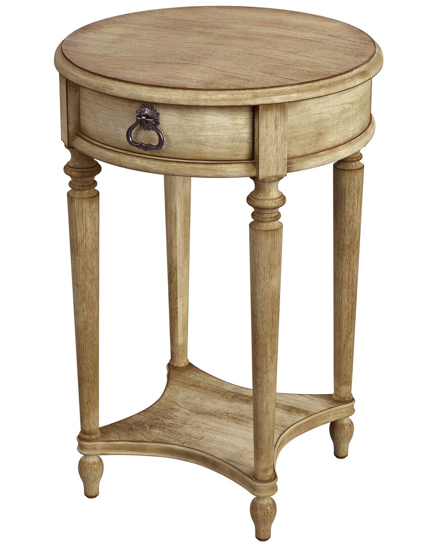 Butler Specialty Company Jules 1 Drawer Round End Table With Storage In Beige