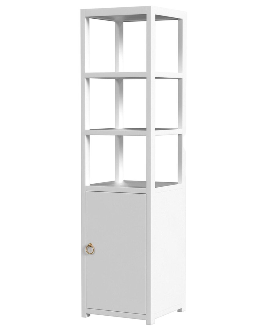 Butler Specialty Company Lark 3- Tier 1 Door Narrow Bookcase Etagere In White