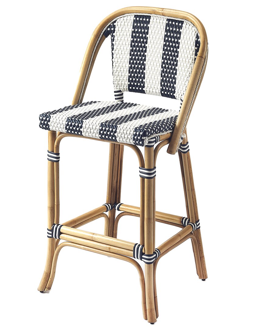 Butler Specialty Company Lila Rattan 28in Bar Stool In Blue