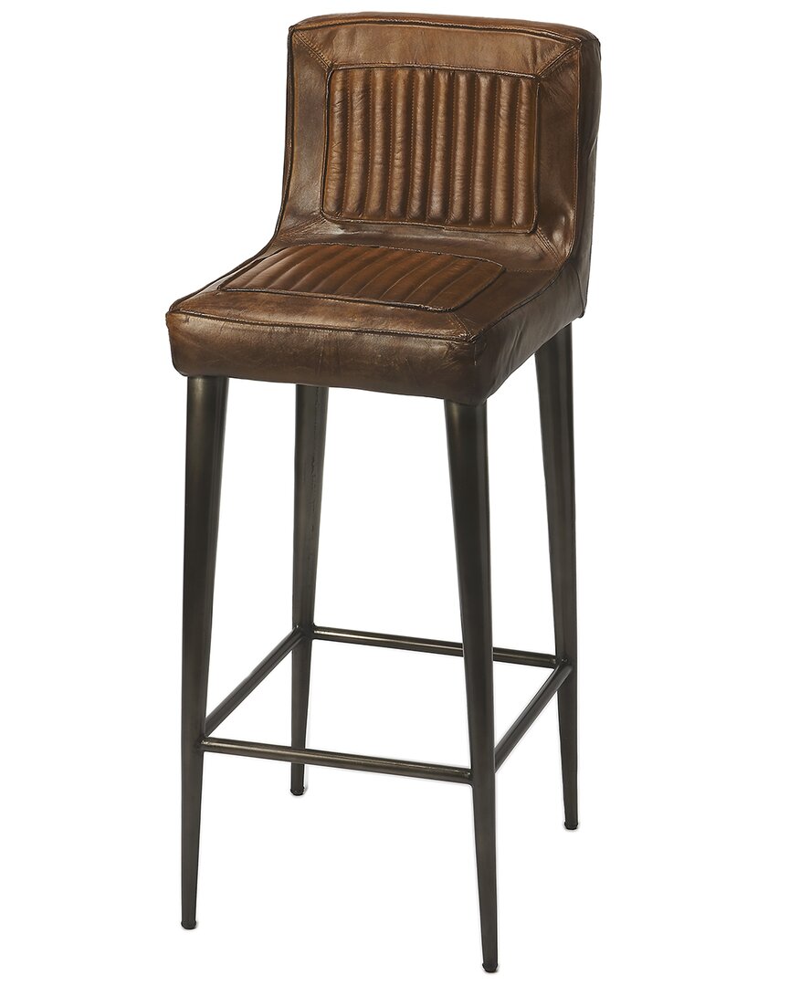 Butler Specialty Company Maxwell Leather 32in Bar Stool In Brown