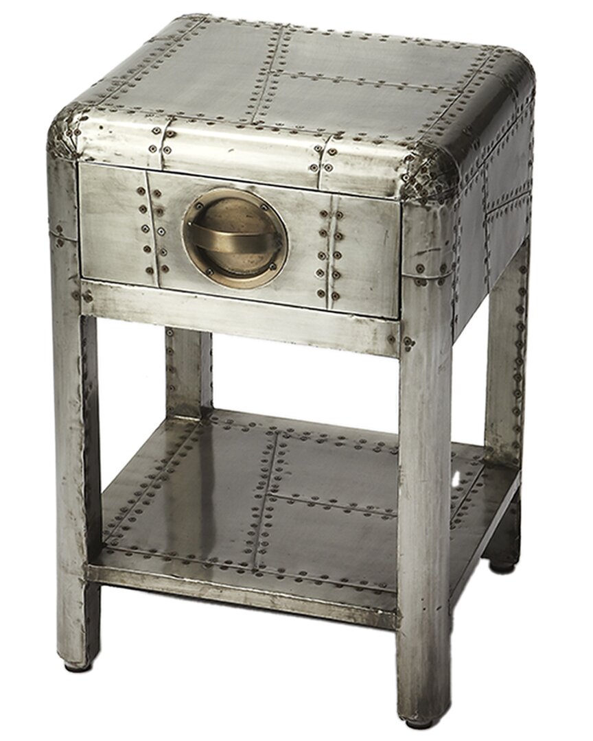 Butler Specialty Company Midway Aviator Metal Side Table In Silver
