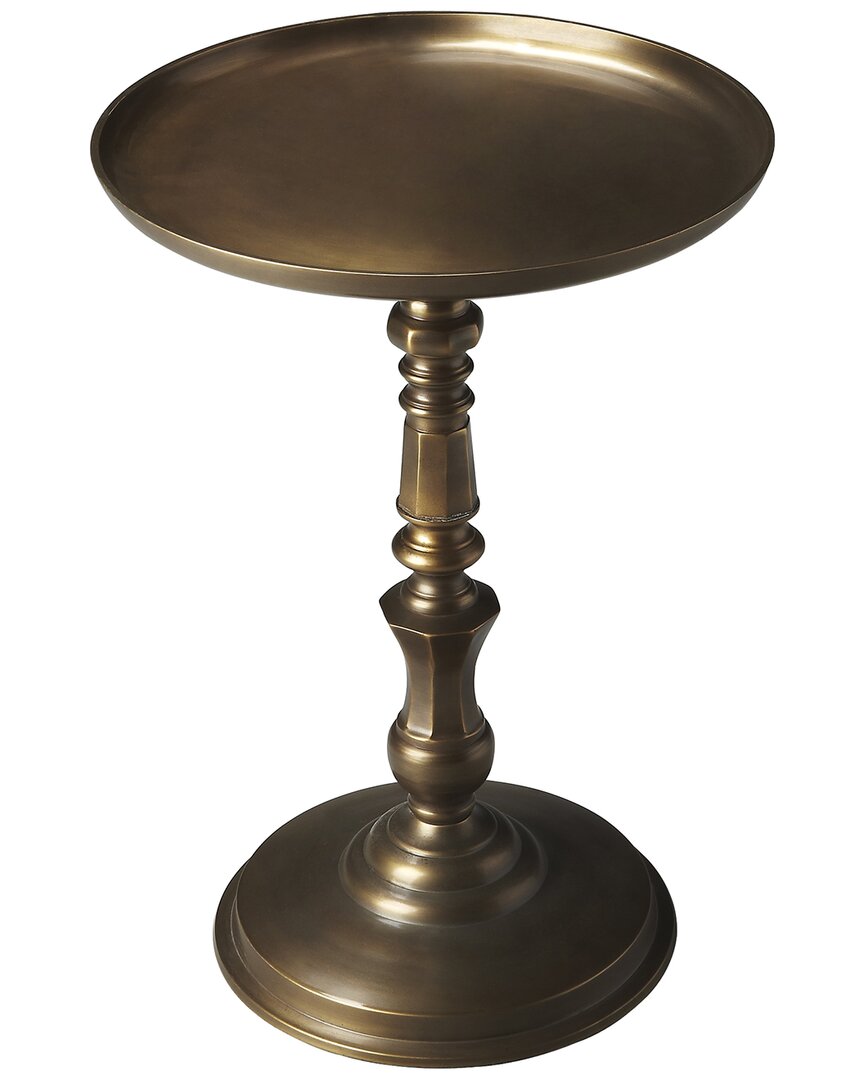Butler Specialty Company Orleans Round Metal 16in Accent Table In Gold