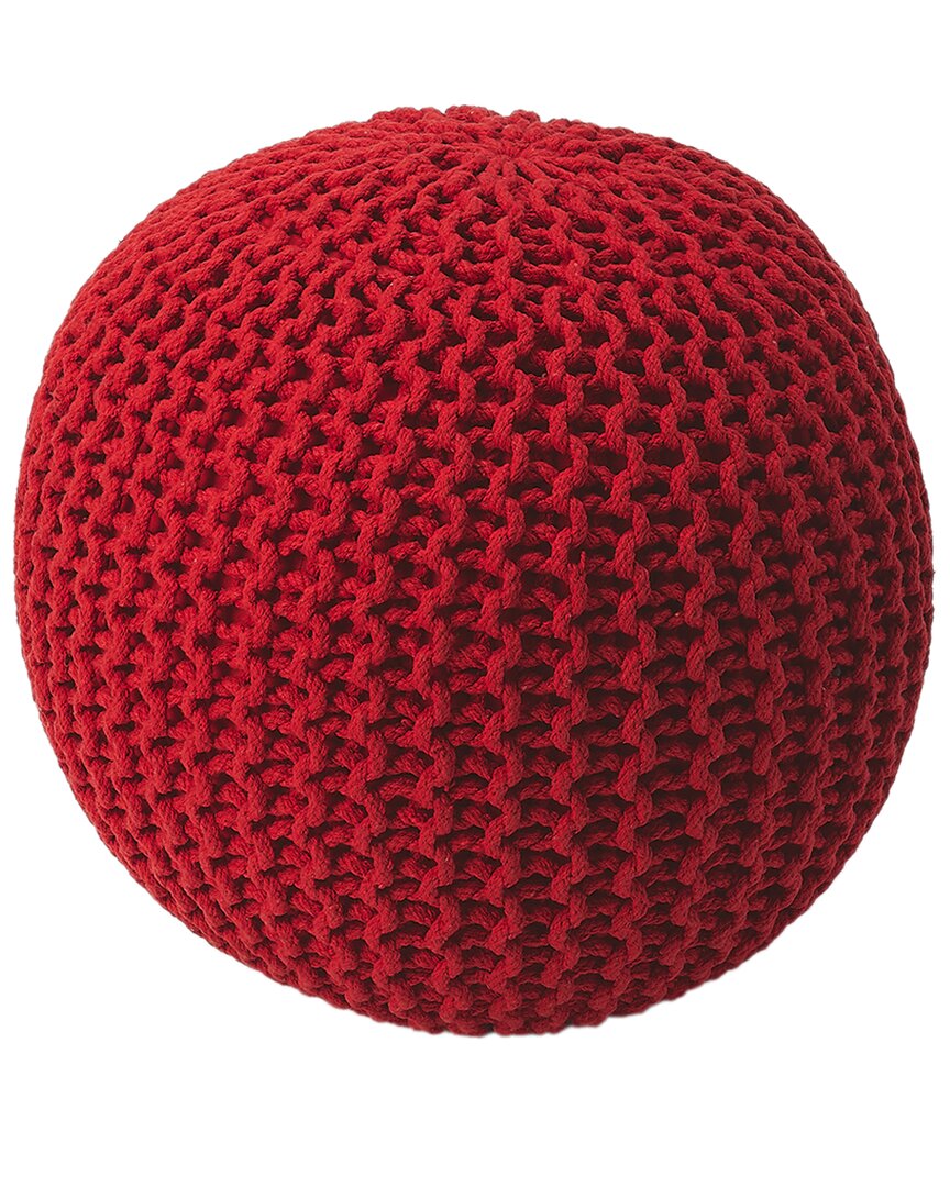 Shop Butler Specialty Company Pincushion Woven 19in Pouffe In Red