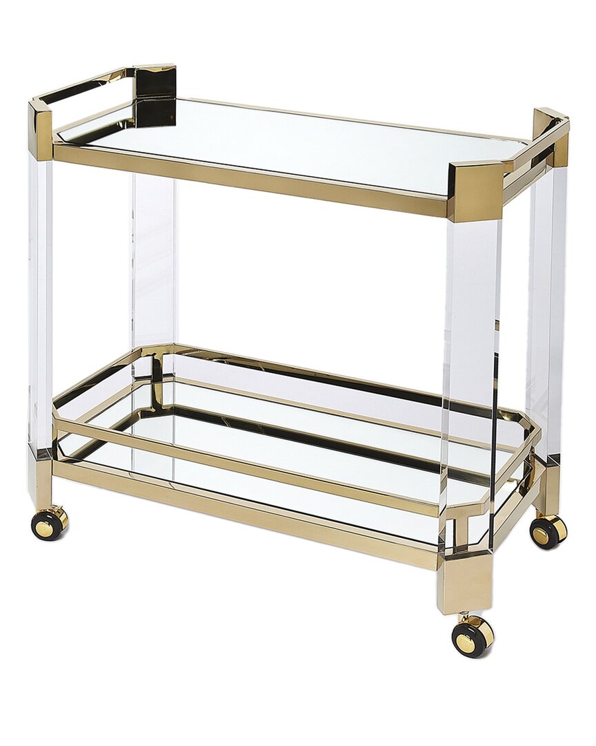 Butler Specialty Company Charlevoix Acrylic & Serving Cart In Gold