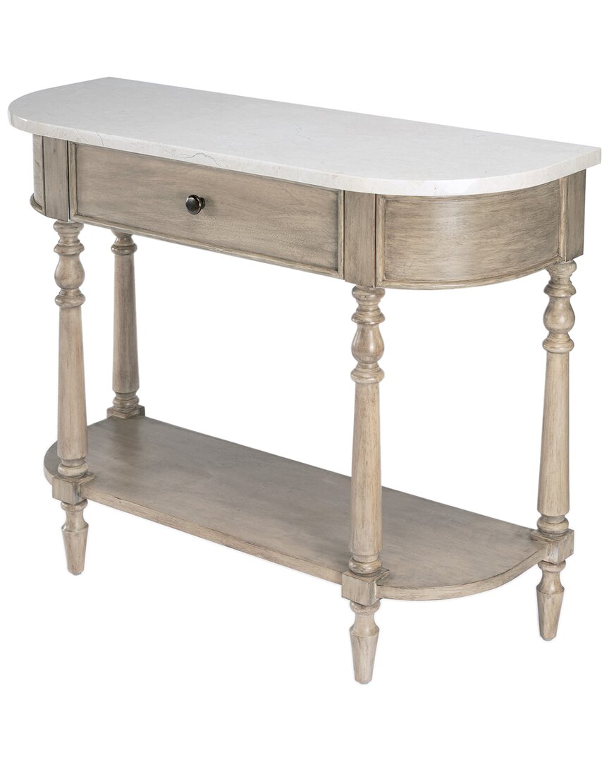Butler Specialty Company Danielle Marble 40in One- Drawer Console Table In Brown