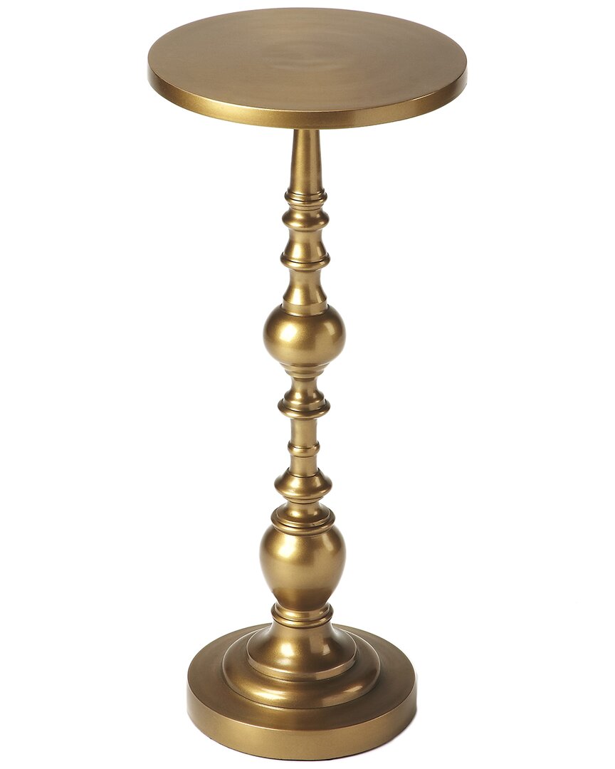 Butler Specialty Company Darien Antique Pedestal Accent Table In Gold