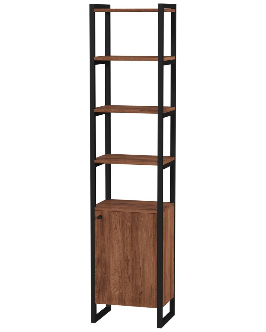 Butler Specialty Company Drake 73in Narrow Walnut Bookcase With Storage In Brown