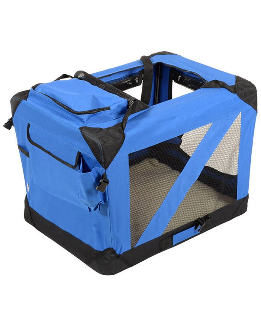 Goopaws Standard Soft Dog Crate In Blue