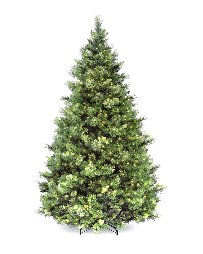 National Tree Company 7ft Carolina Pine Hinged Tree With 700 Clear Lights