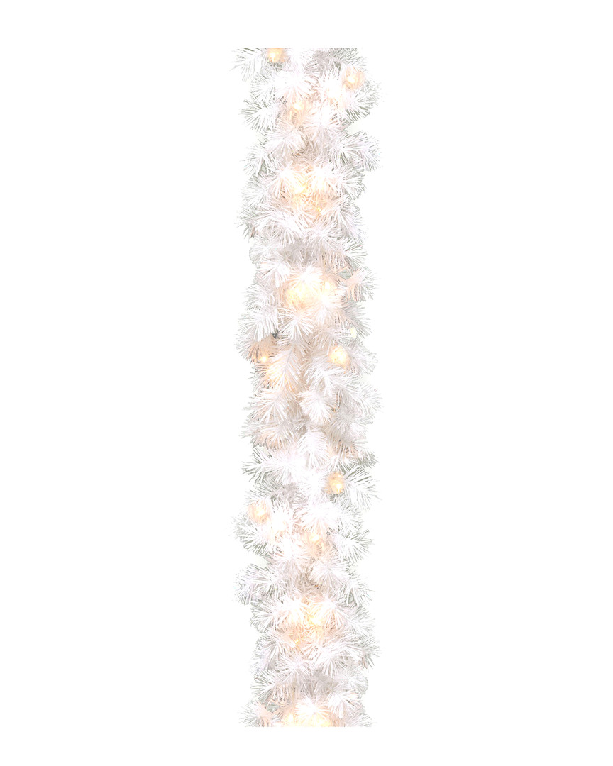 National Tree Company 9ft X 10in Wispy Willow White Garland W/ 50 Clear Lights