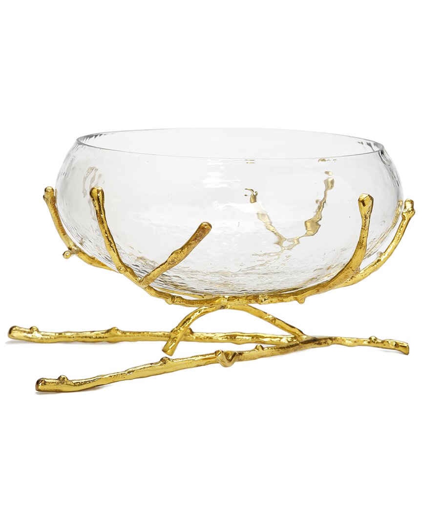 Alice Pazkus Twig Glass Bowl In Gold