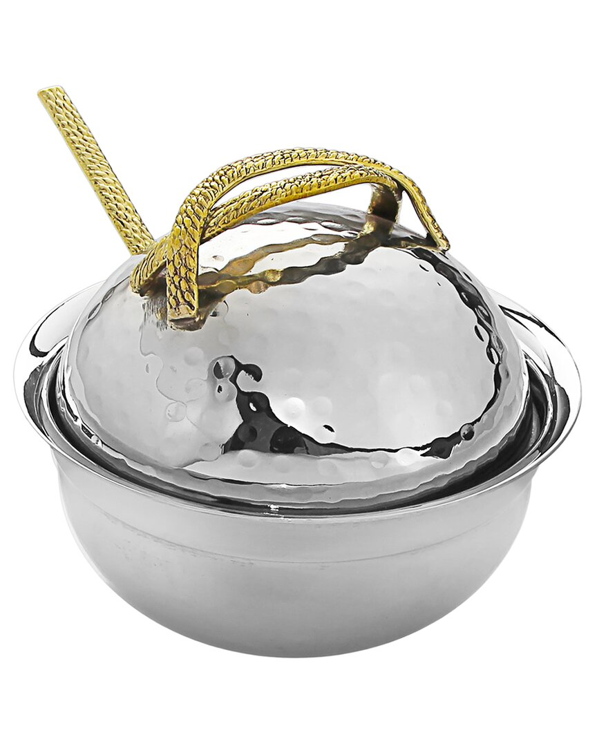 Alice Pazkus Honey Dish With Handles In Silver