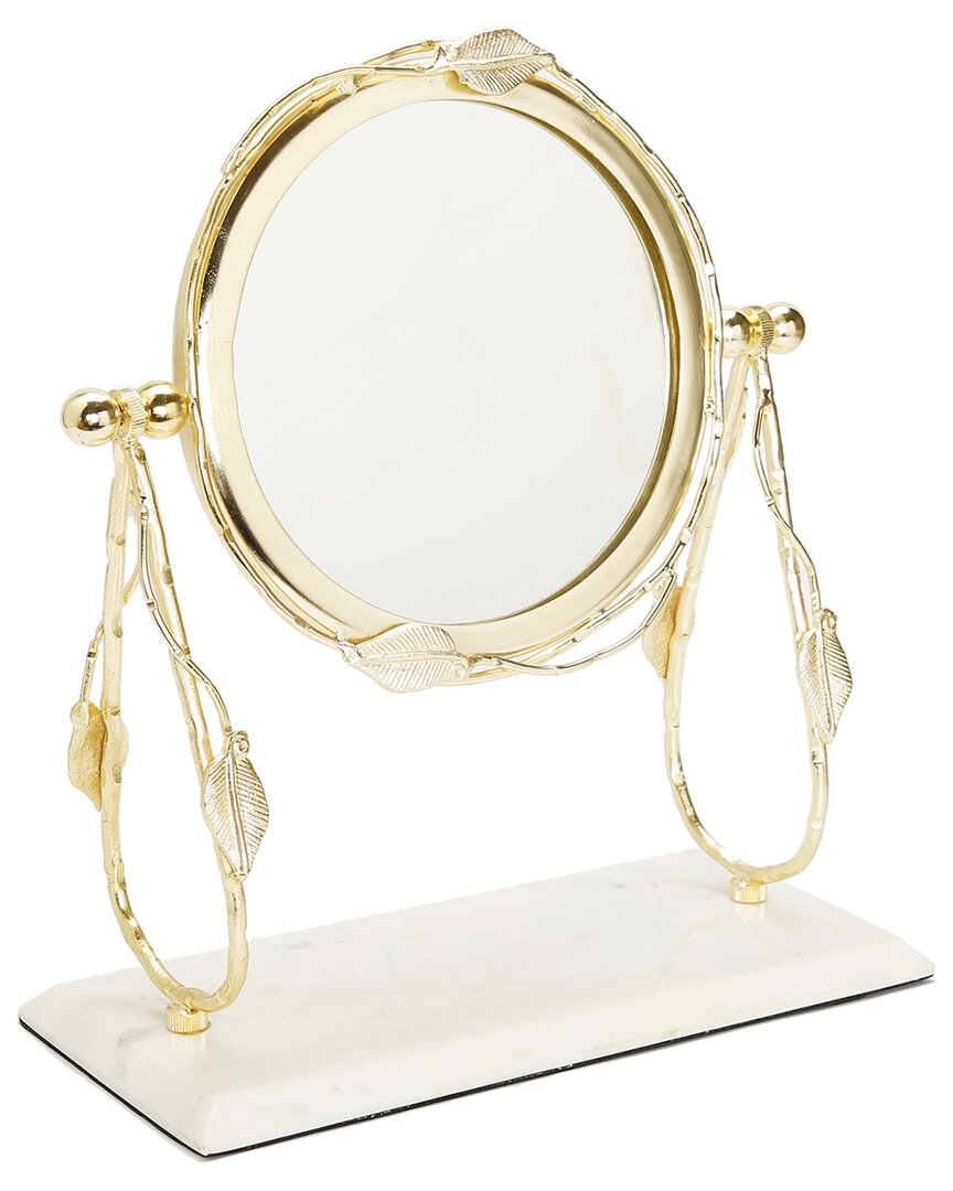 Alice Pazkus Leaf Table Mirror In Gold