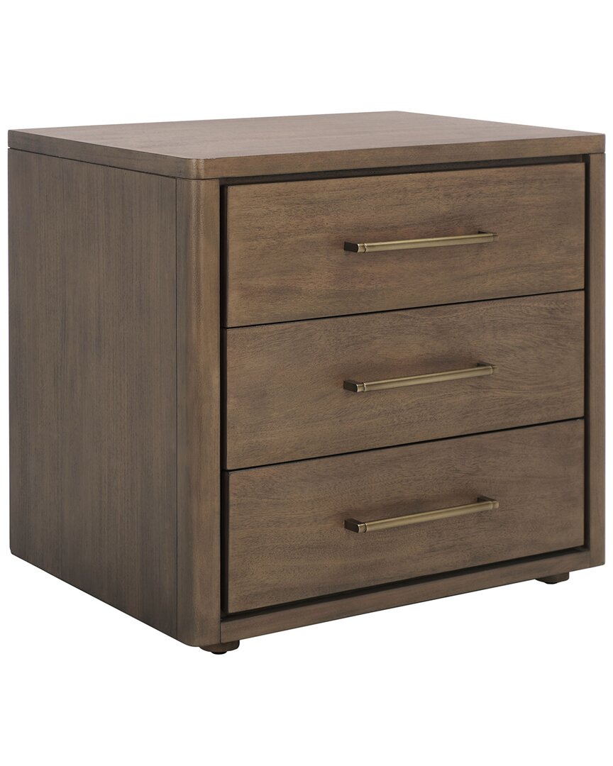 Safavieh Couture Rosey 3 Drawer Wood Nightstand In Brown