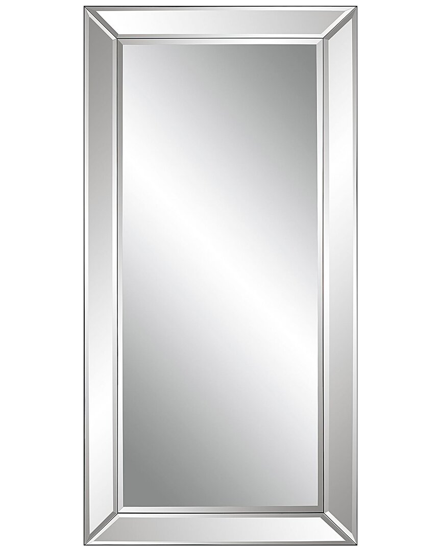 Hewson Long Mirror With Beveled Panels In Silver