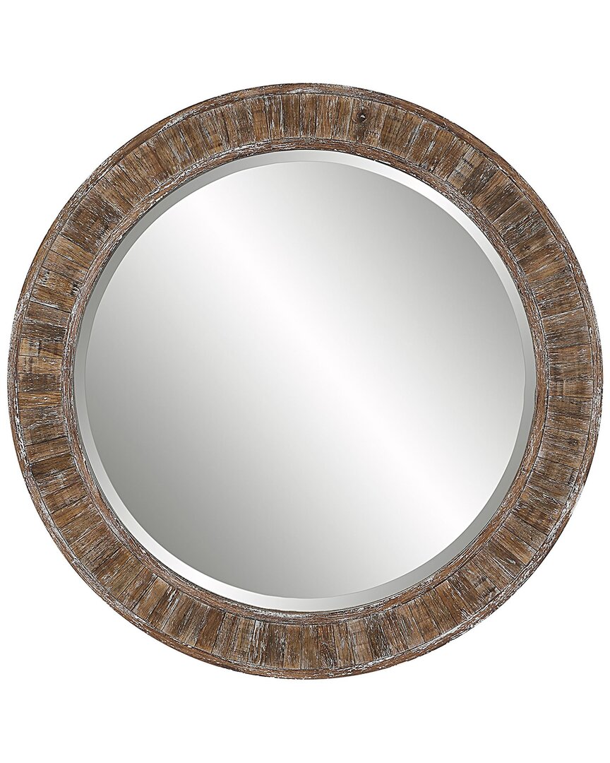 Hewson Aged Wood Frame Mirror With White Distressing In Grey