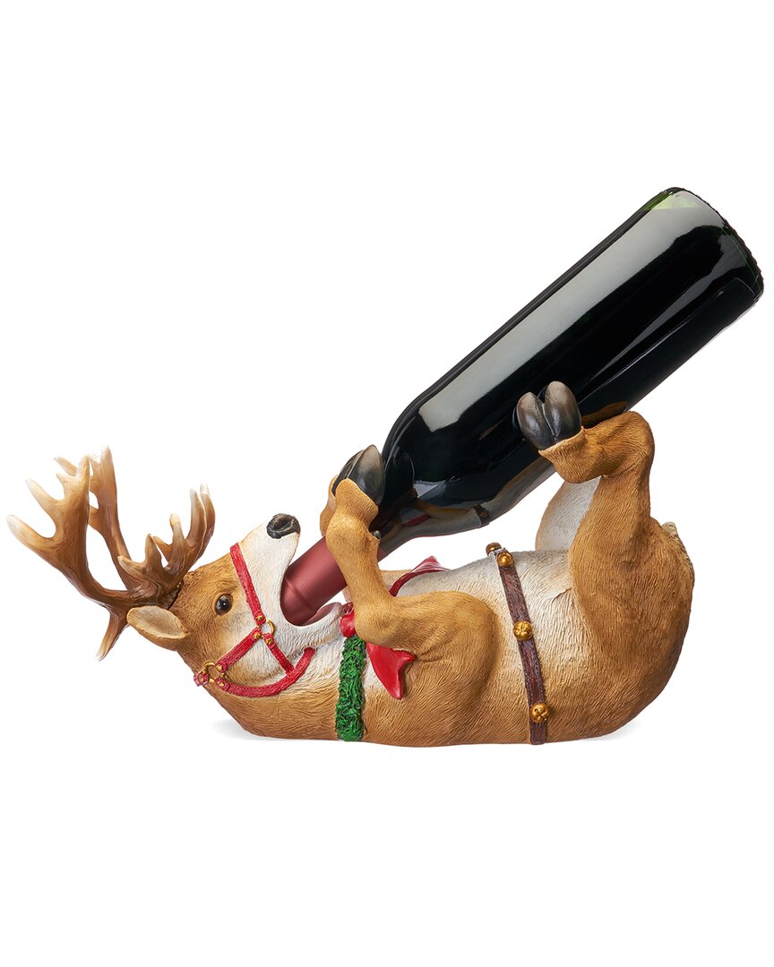 Shop True Reindeer Wine Bottle Holder In Brown