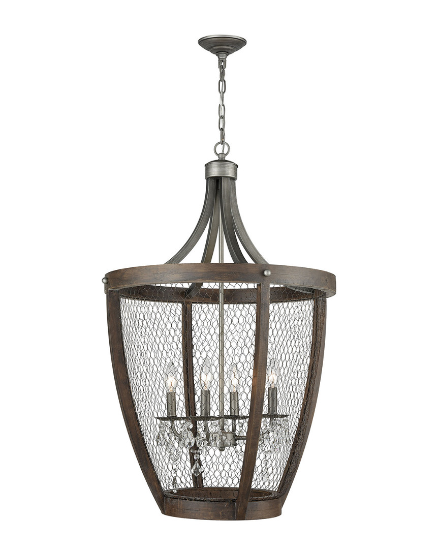 Artistic Home & Lighting Renaissance Invention Long Basket Pendant In Brown