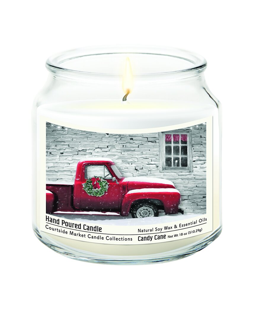 Courtside Market Wall Decor Courtside Market Red Pick-up Truck With Wreath Candle In Multi