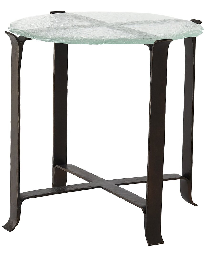 Global Views Melting Glass Side Table-bronze