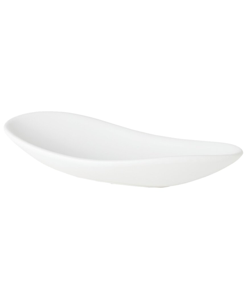 Global Views Oblong Platter Bowl In White