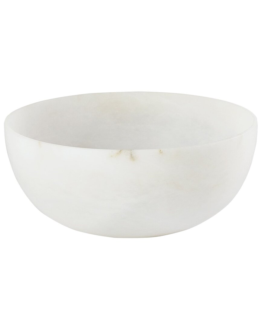 Global Views Giant Alabaster Bowl In White