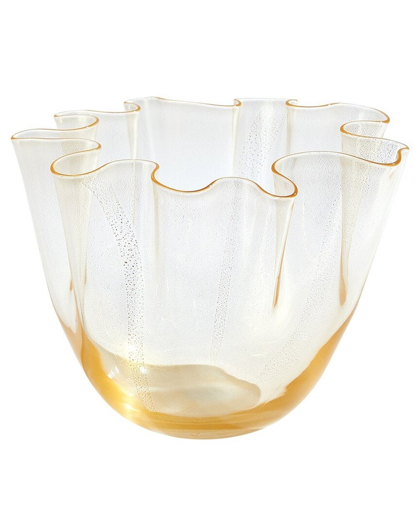 Global Views Handkerchief Vase In Gold