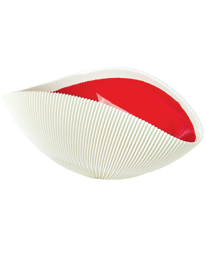 Global Views Pleated Bowl In Red