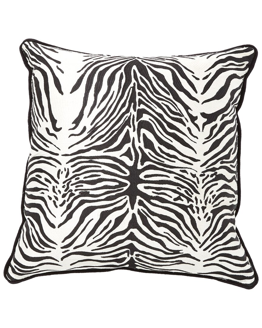 Global Views Zebra Pillow In White