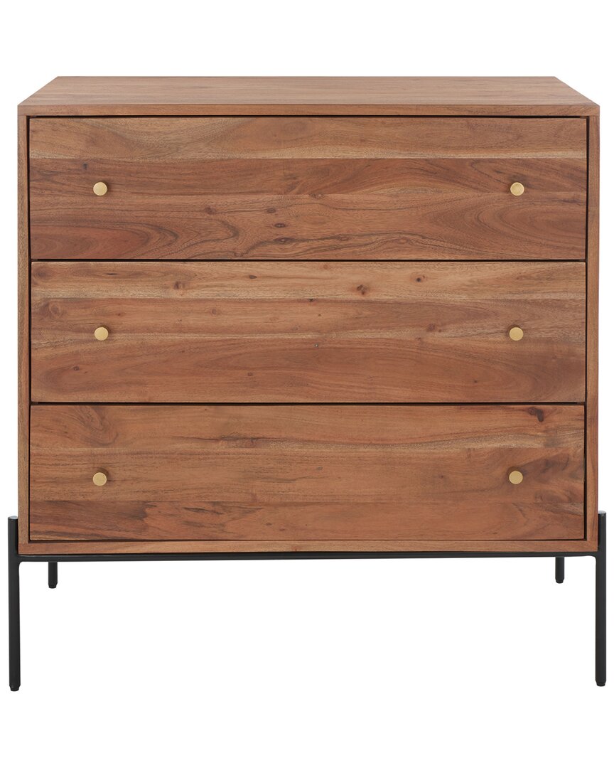 Shop Safavieh Dowling 3-drawer Chest In Brown