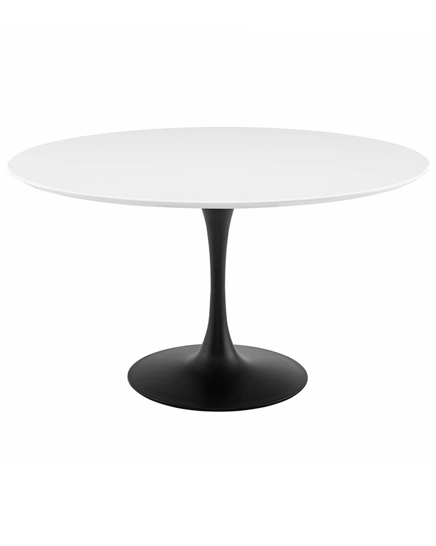 Modway Lippa 54in Round Wood Dining Table In Black