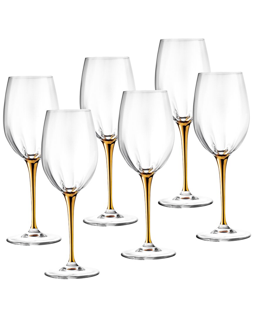 Barski Set Of 6 Wine Goblets In Clear