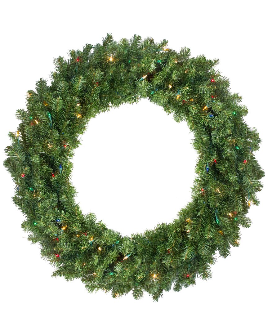 Northern Lights Northlight 36in Pre-lit Canadian Pine Artificial Christmas Wreath - Multi Lights In Green