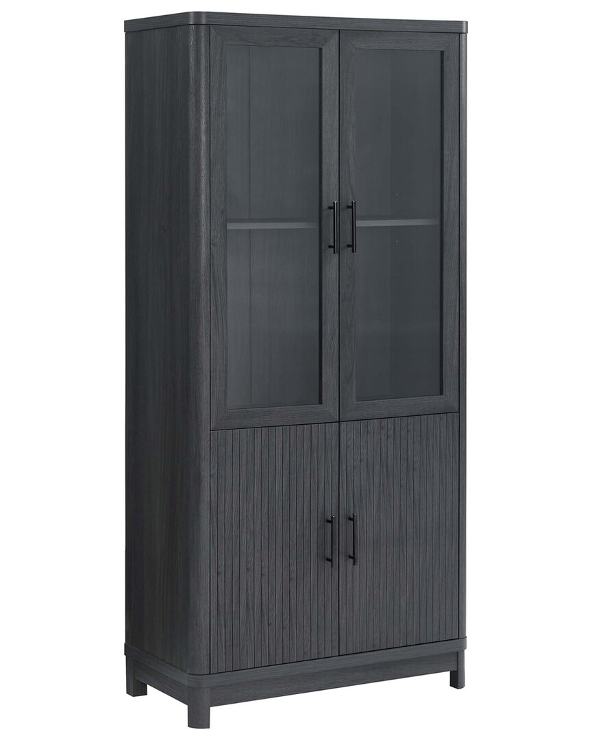 Manhattan Comfort Mid Century-modern Jodie Bookcase In Grey