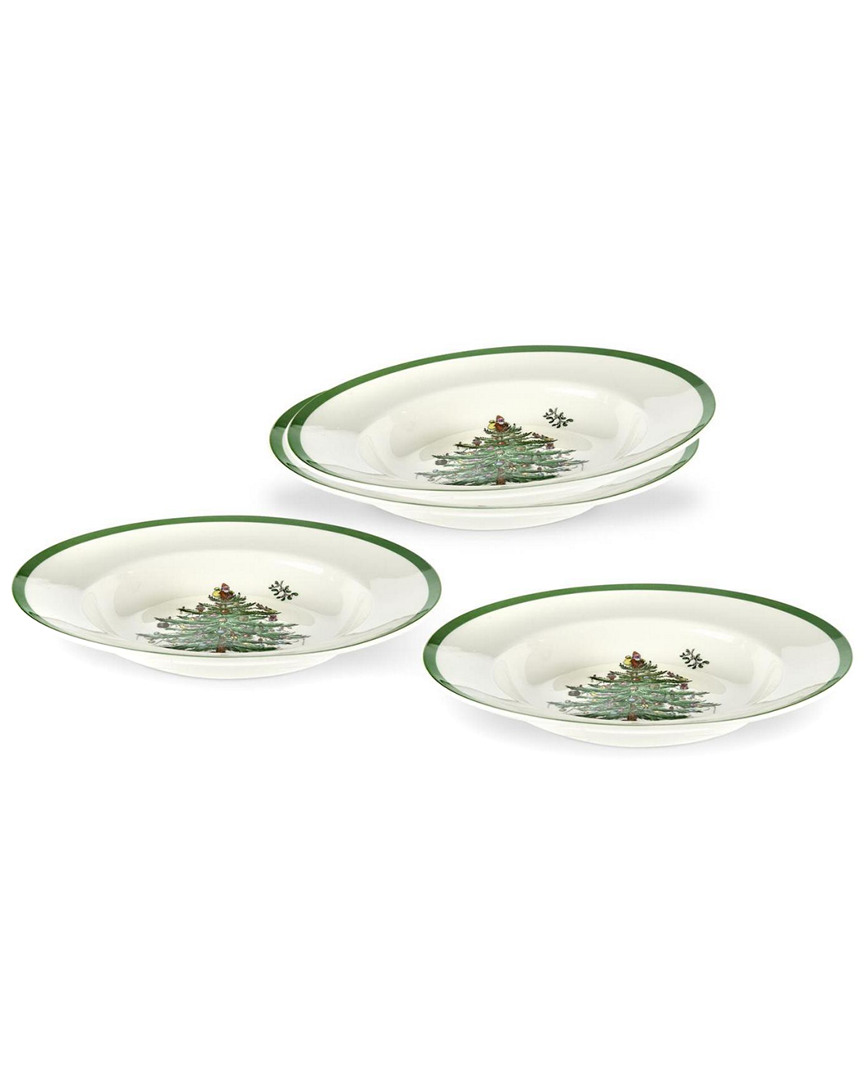 SPODE SPODE CHRISTMAS TREE SET OF 4 SOUP PLATES