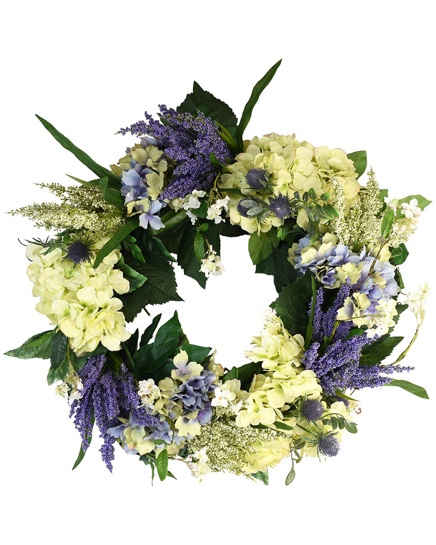 Creative Displays 20in Green And Purple Heather Mixed Floral Wreath