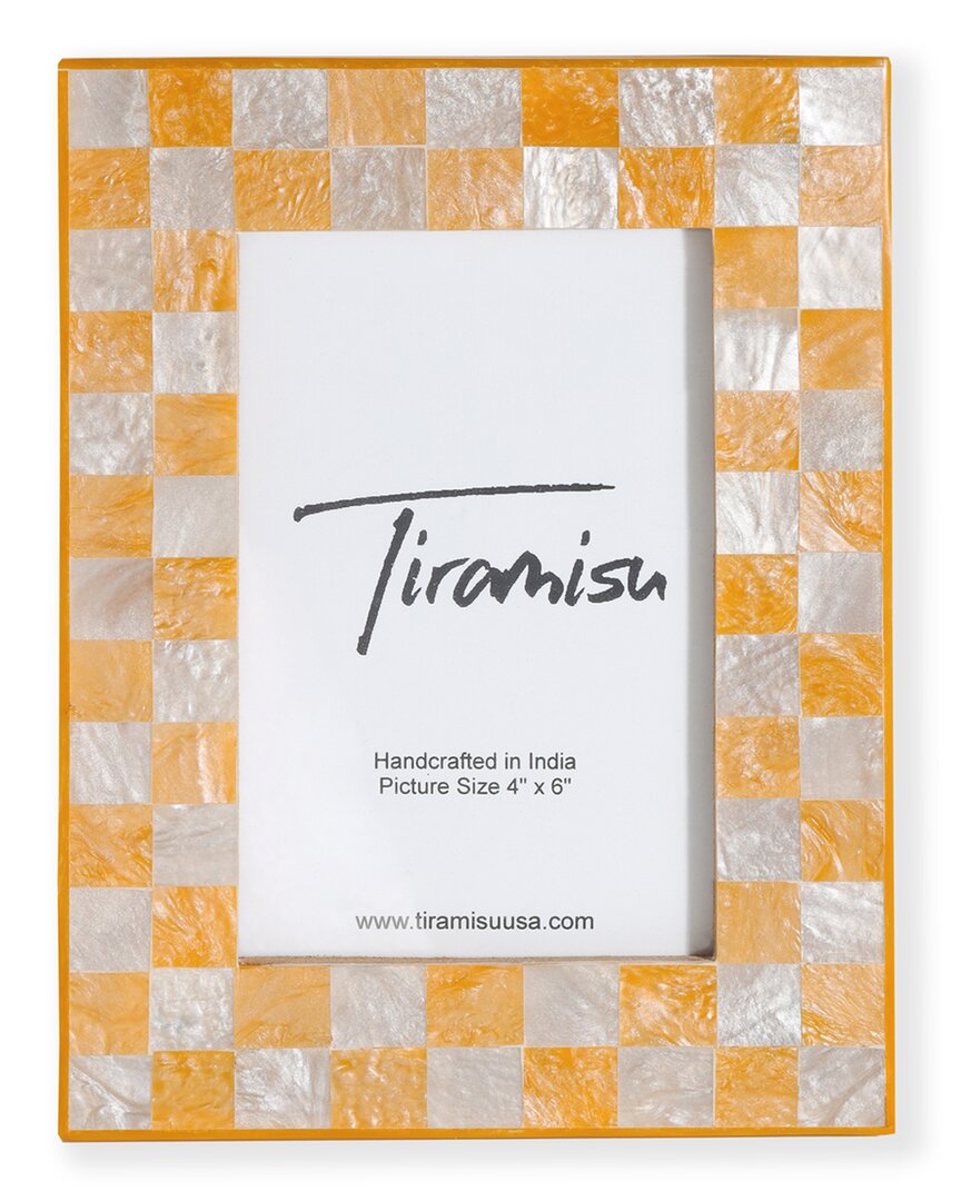 Tiramisu Handcrafted Resin Photo Frame In Yellow