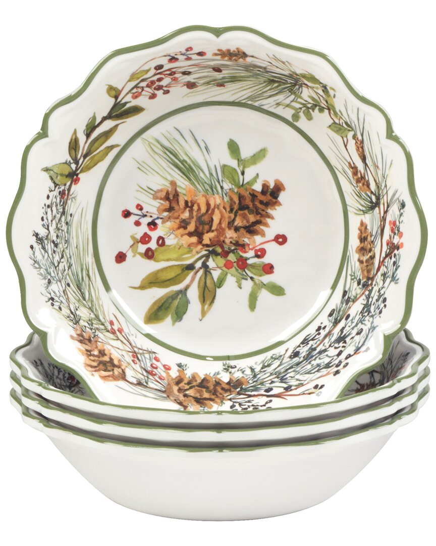 Certified International Set Of 4 Winters Forest All Purpose Bowls