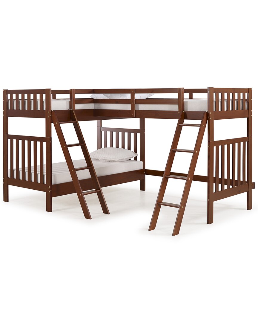 Alaterre Aurora Twin Over Twin Wood Bunk Bed With Third Bunk Extension