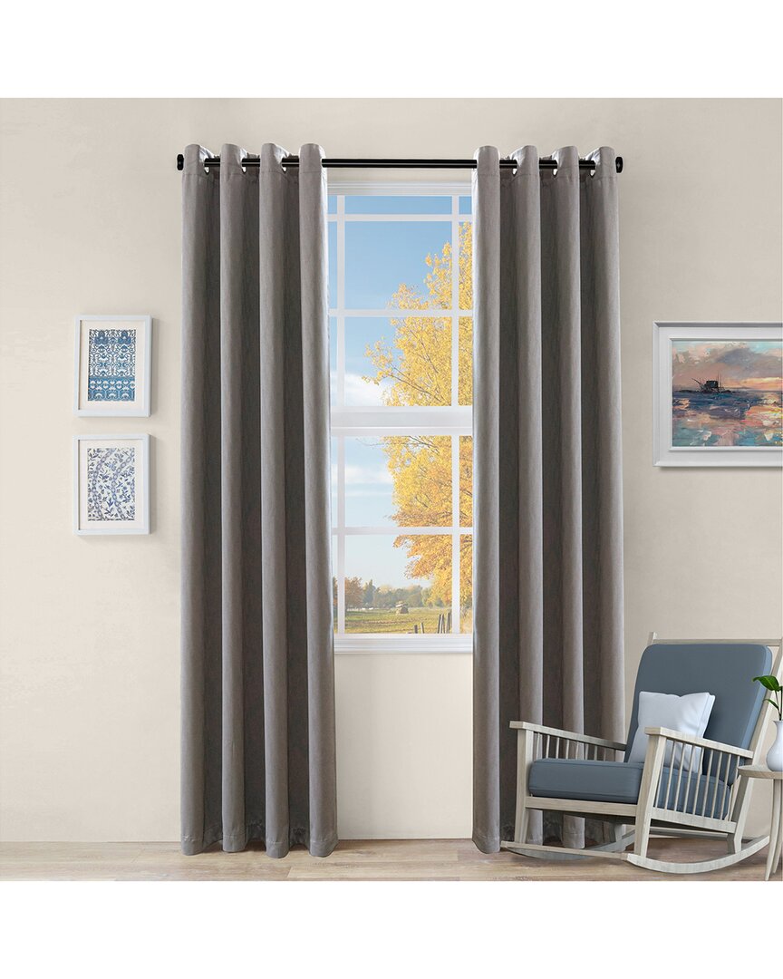 SUPERIOR SUPERIOR ZURI BLACKOUT CURTAINS WITH GROMMET TOP HEADER - SET OF 2