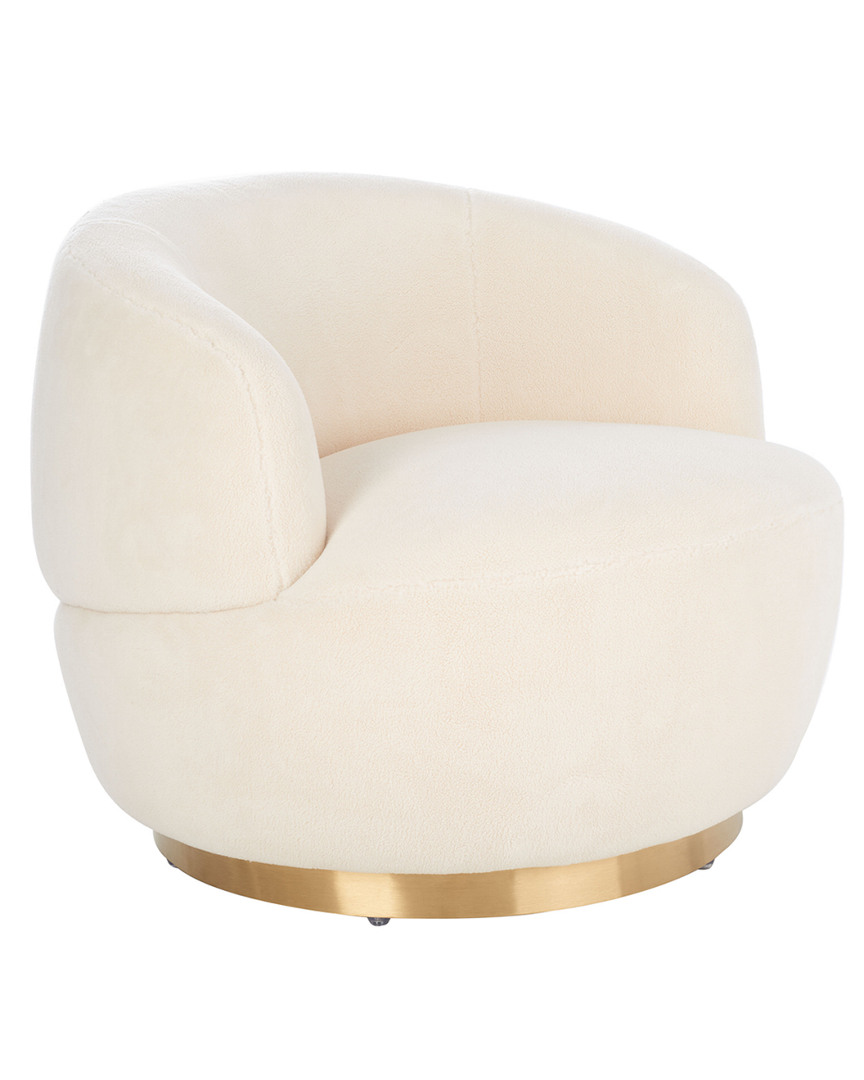 Safavieh Couture Flynn Faux Lamb Wool Swivel Chair