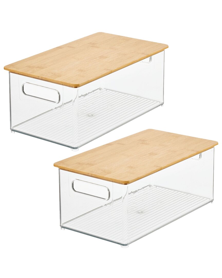 M DESIGN M DESIGN SET OF 4 KITCHEN BIN WITH BAMBOO LID 